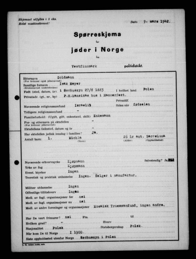 Isaks Sporreskjema Fra Riksarkivet